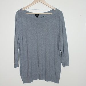 5/$25🛍Worthington Grey Scoop Neck Top Plus Size